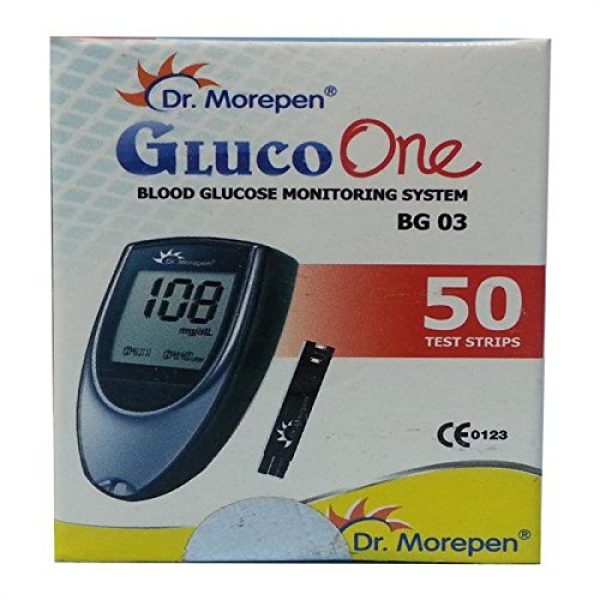 one test blood bg-03 glucose gluco strips one Gluco Compare mini Morepen & with 50 03 Buy Dr. BG